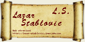 Lazar Stablović vizit kartica